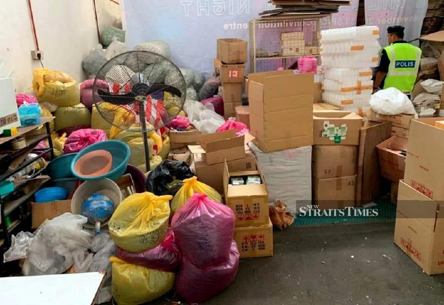 The Penang Health Department seized about 16 tonnes of unregistered health products and medicines, worth RM2.9 million, in a series of raids yesterday. Pic by NSTP/Courtesy of Penang Health Department
