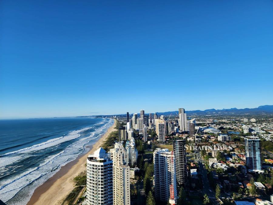 View from The Langham...The Luxurious Langham Hotel at the Gold Coast offers a panoramic view of the sea and city.