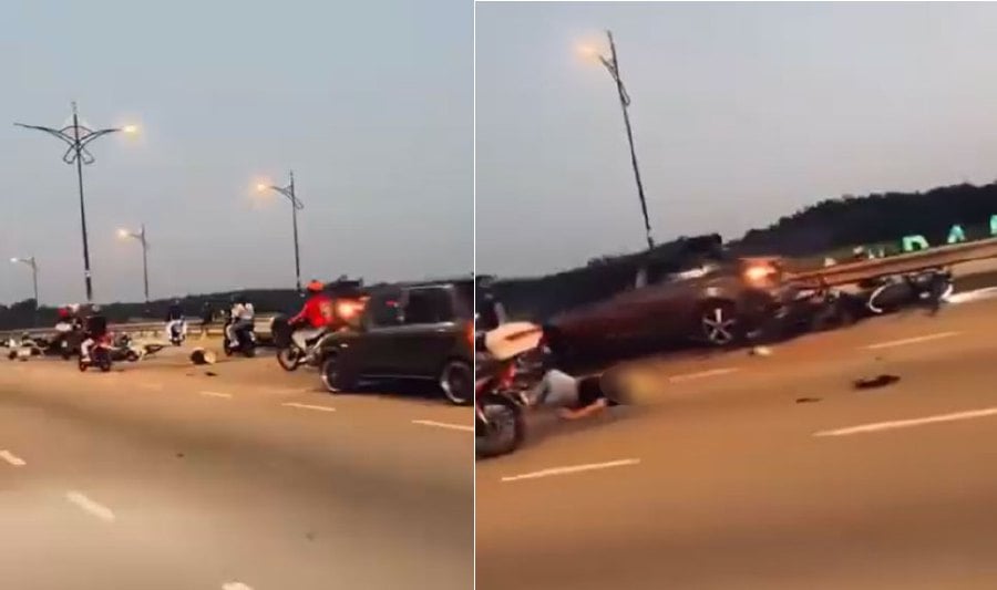 A seven-vehicle collision along KM5.4 of Jalan Ismail Sultan towards Johor Baru on Sunday left six people injured, including two in critical condition'. - Pic credit X @MALAYSIAVIRALLL