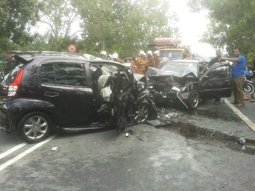 One Killed 6 Injured In Perodua Myvi Proton Iswara Crash