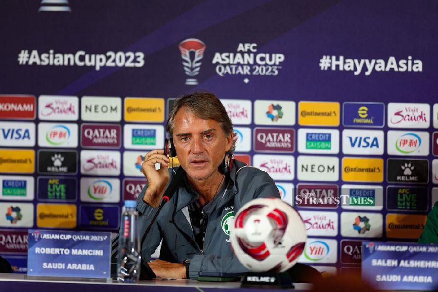 Saudi Arabia manager Roberto Mancini. PIC FROM AFC.COM 