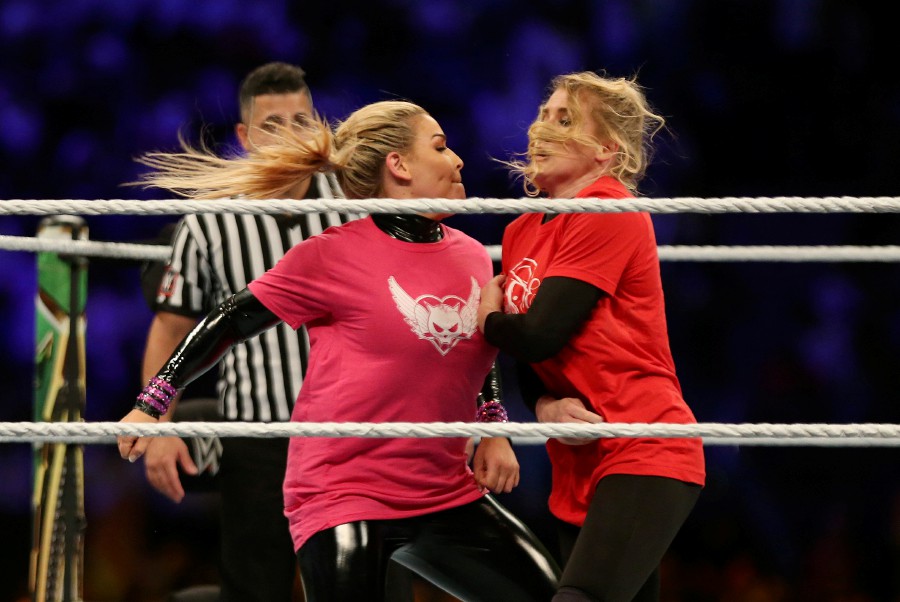 Wrestling - WWE Crown Jewel - Natalya v Lacey Evans - King Fahd International Stadium, Riyadh, Saudia Arabia - October 31, 2019 Natalya in action with Lacey Evans. (REUTERS/Ahmed Yosri)