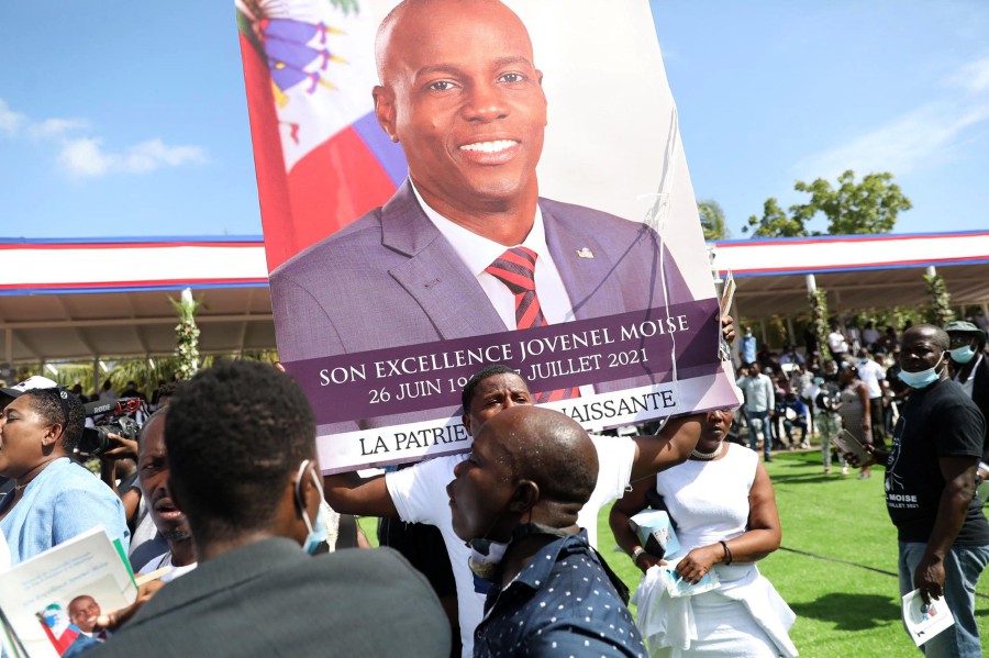 Mourners attend the funeral of slain Haitian President Jovenel Moise on July 23, 2021, in Cap-Haitien, Haiti, the main city in his native northern region. -AFP Pic