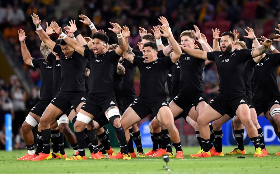 The All Blacks perform the Haka before a match. - REUTERS PIC