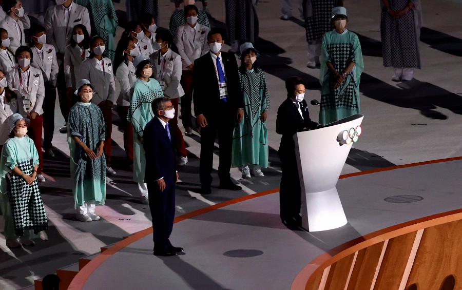  Seiko Hashimoto, President of the Tokyo Organising Committee of the Olympic and Paralympic Games, delivers a speech during the Opening Ceremony of the Tokyo 2020 Olympic Games at the Olympic Stadium in Tokyo. - EPA Pic