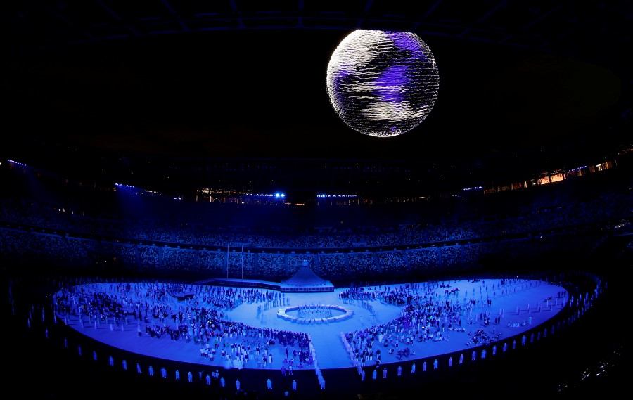  General view during the Opening Ceremony of the Tokyo 2020 Olympic Games at the Olympic Stadium in Tokyo. - EPA Pic