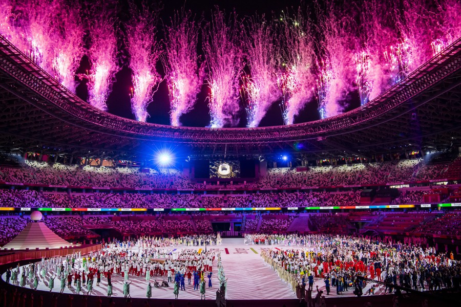 A general view during the opening ceremony of the 2020 Tokyo Summer Olympics at the National Stadium in Tokyo. - EPA Pic