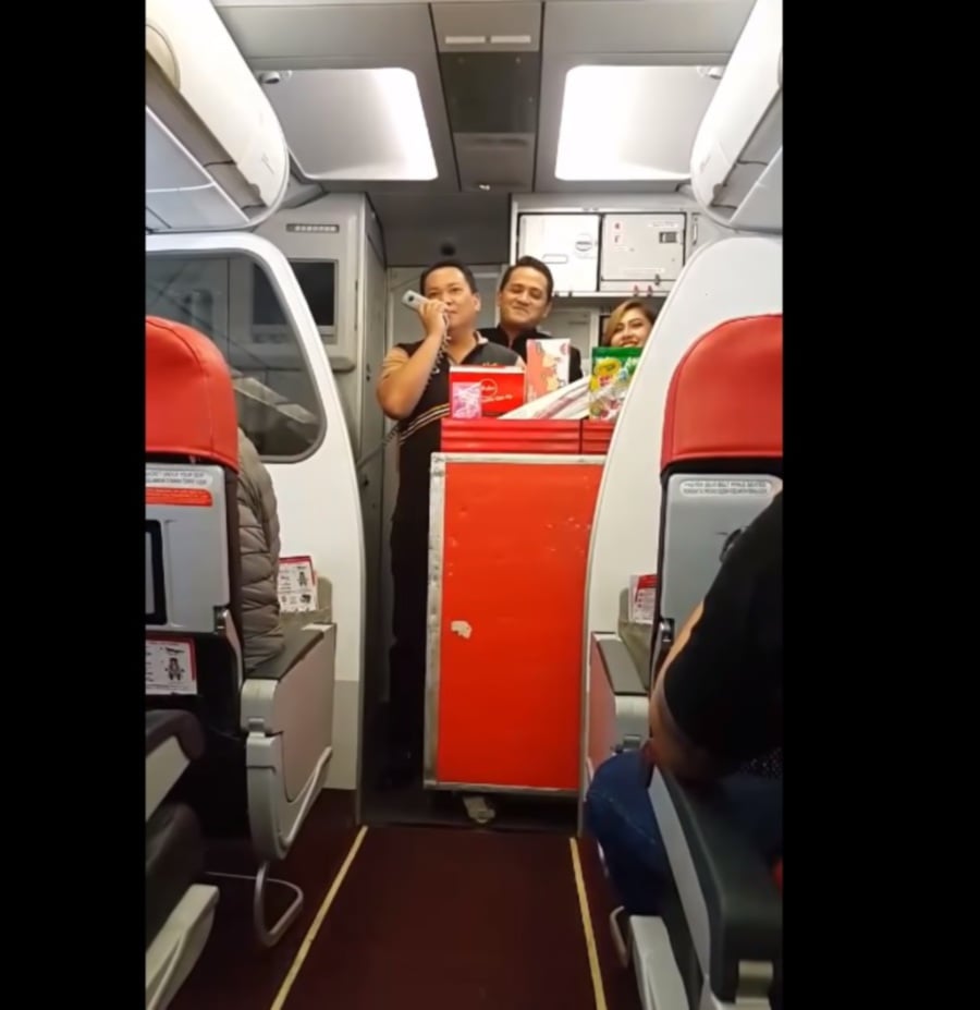 #Showbiz: Ameng sings on board AirAsia flight | New Straits Times ...