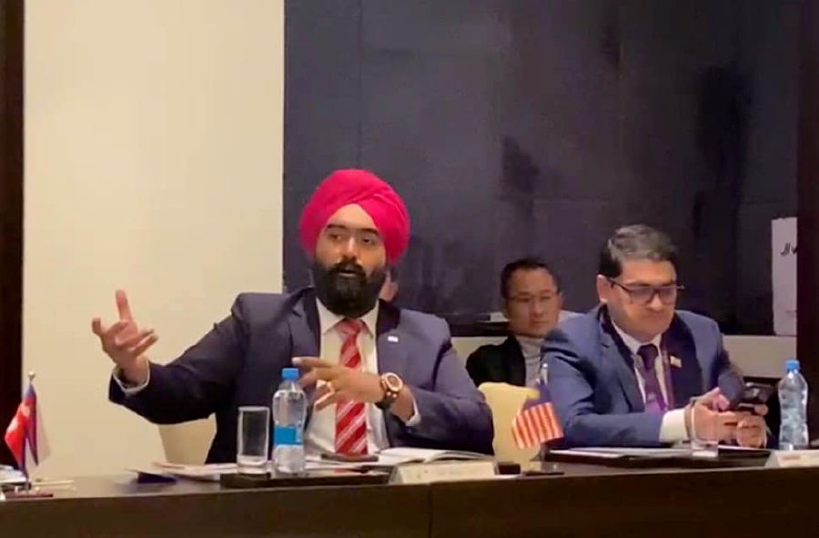 Malaysian National Cycling Federation (MNCF) vice-president Datuk Amarjit Singh Gill speaks during the Asian Cycling Confederation (ACC) Management Committee meeting in Dushanbe, Tajikistan. - Pic credit Facebook Amarjitsgill
