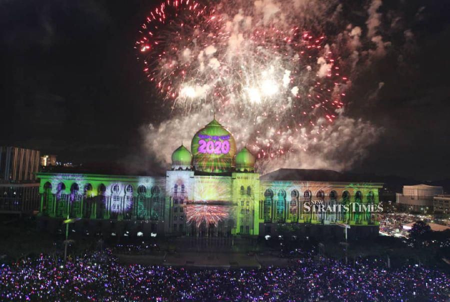 Fireworks display during the Year 2020 celebration in Putrajaya.- NSTP/Ahmad Irham Mohd Noor.