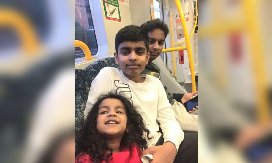 The Melbourne earthquake was a shocking experience for Aden, Adam (centre) and Adelina Charles. -- Pic courtesy of the Charles Family