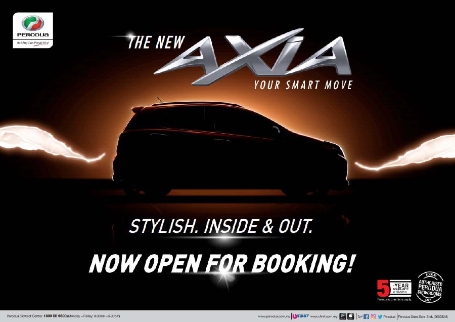 (File pix) The 2019 Perodua Axia is now open for bookings.