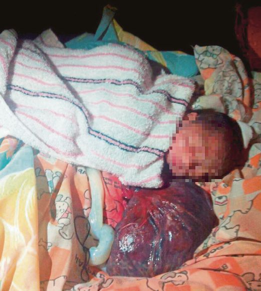 The newborn baby boy was found on a car’s bonnet at Kampung Bukit, Bayan Lepas.