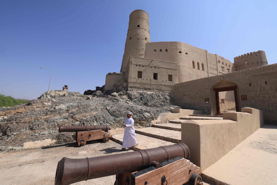 A picture shows a view of Bahla Fort, one of four historical forts located at the foot of the Green Mountain highlands of Oman, and the only fort in the country designated a UNESCO Heritage Site, in Bahla. - AFP PIC