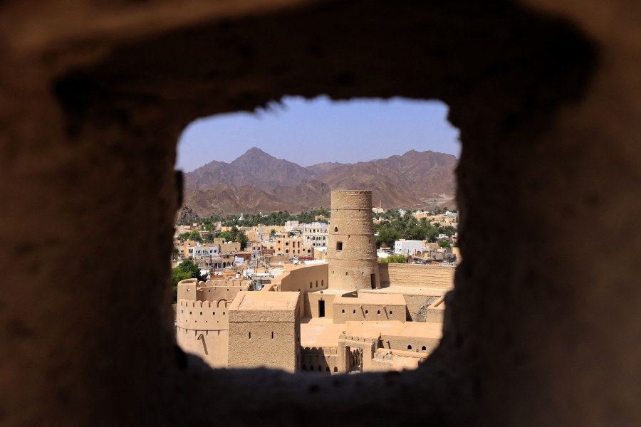 A picture shows a view of Bahla Fort, one of four historical forts located at the foot of the Green Mountain highlands of Oman, and the only fort in the country designated a UNESCO Heritage Site, in Bahla.- AFP PIC