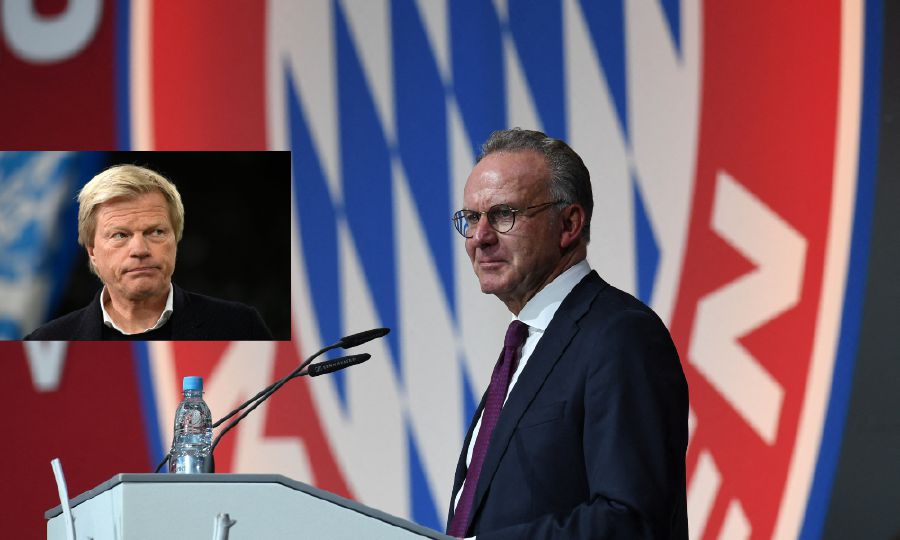 Karl-Heinz Rummenigge (right) will step down as Bayern Munich chairman, with Oliver Kahn taking over his position. 