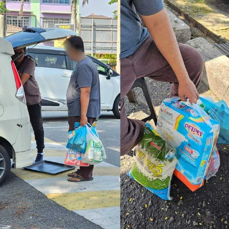 Rashid, seen here carrying some groceries in the viral post recently.