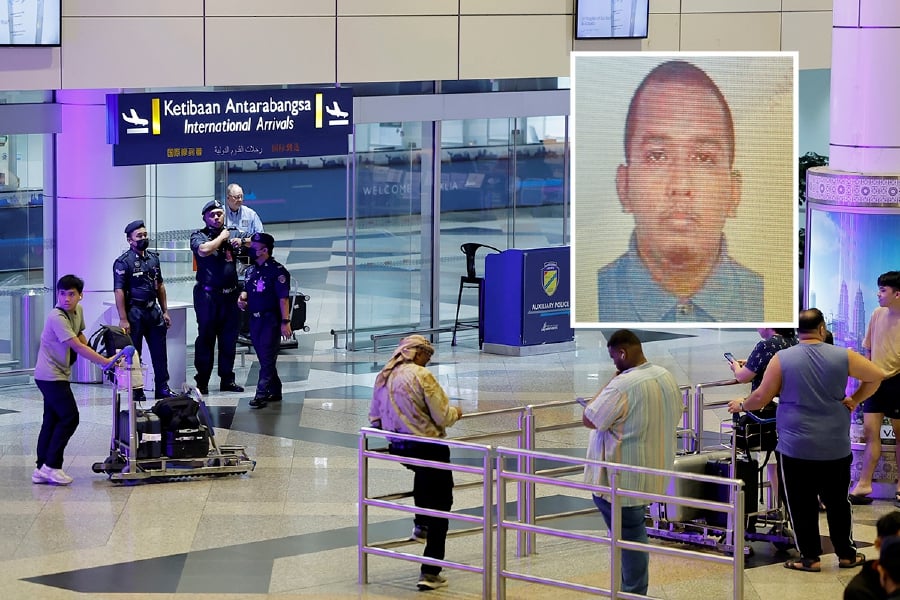 Earlier, Selangor police chief Datuk Hussein Omar Khan confirmed a shooting incident at the KLIA Terminal 1 arrival hall early this morning involving a male suspect who has now been identified as Hafizul Harawi (pic) believed to have fled northwards. - BERNAMA pic