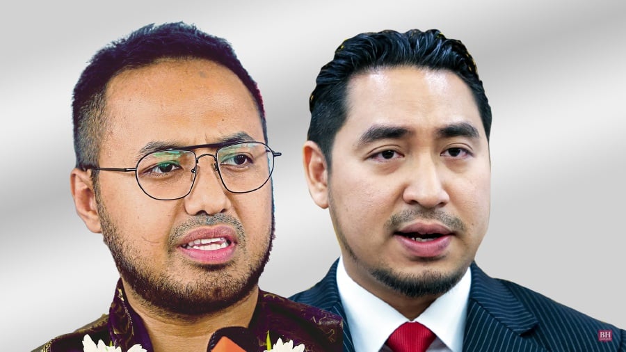 Former Perak PKR leader Farhash (left) has filed a defamation suit against Wan Fayhsal (right) for RM10 million, alleging that he conspired to influence opposition MPs to support the ruling government. - File pic