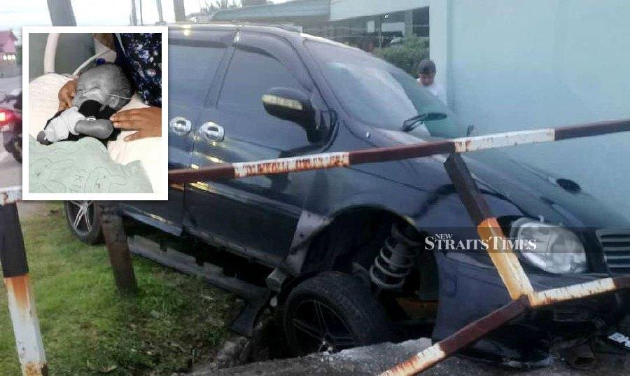 Nor Rahil Raihan Mohd Shahrul (inset) died in the crash at Jalan Selar Taman Ilham, Kluang, Johor,
