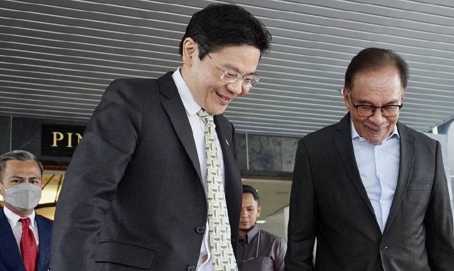 Prime Minister Datuk Seri Anwar Ibrahim today met with his Singapore counterpart Lawrence Wong to discuss ways to further strengthen bilateral relations. - File pic