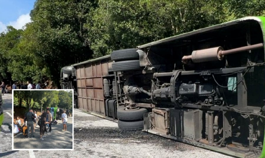 File pic showing the bus crash in Bentong on June 29, 2024. -- Courtesy pic