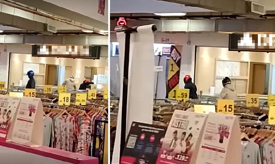 The incident was recorded by supermarket customers at the time of the incident, before it went viral on social media.- Pic credit social media