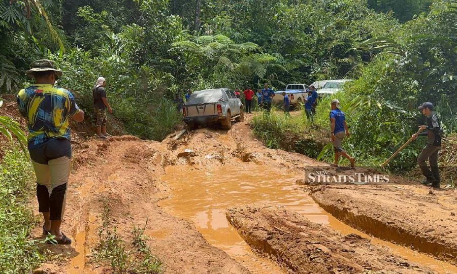 The road in Pos Bihai is currently undergoing repairs. - NSTP/ Paya Linda Yahya 