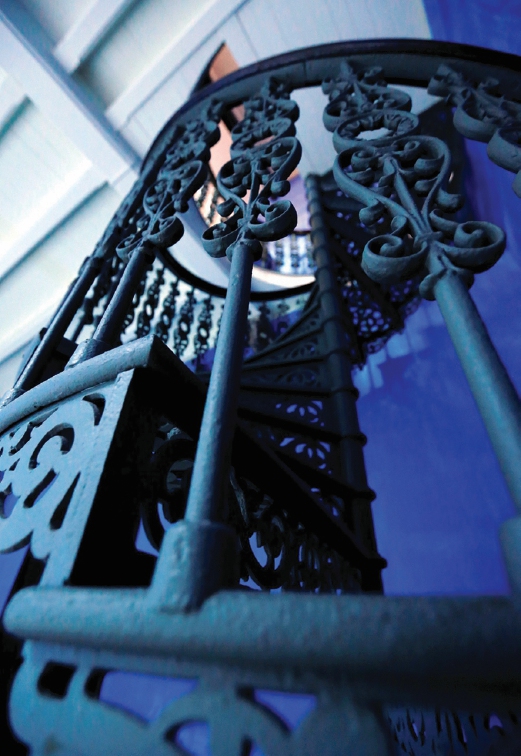Exquisite cast ironwork on the stair