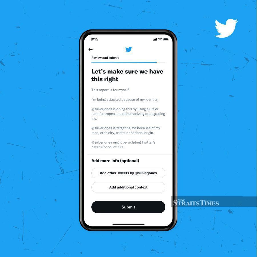 TECH Twitter rolls out new reporting process New Straits Times
