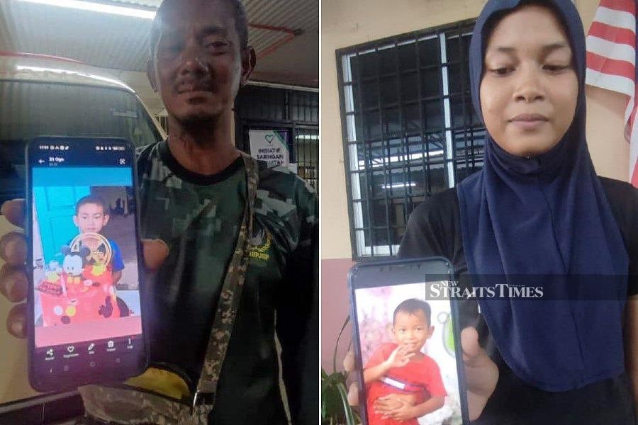 In the 2 pm incident, Muhammad Aidil Adha Mohd Ali (left), 5 , and his cousin, three-year-old Muhammad Syafiq Amsyar Abdul Syahid's lifeless bodies were entangled in a net that the father had cast during their rescue efforts. - NSTP/ZULIATY ZULKIFFLI
