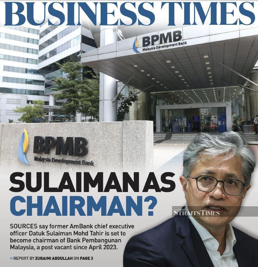 Bank Pembangunan Malaysia Bhd has named Datuk Sulaiman Mohd Tahir as its chairman and independent non-executive director effective from March 20.