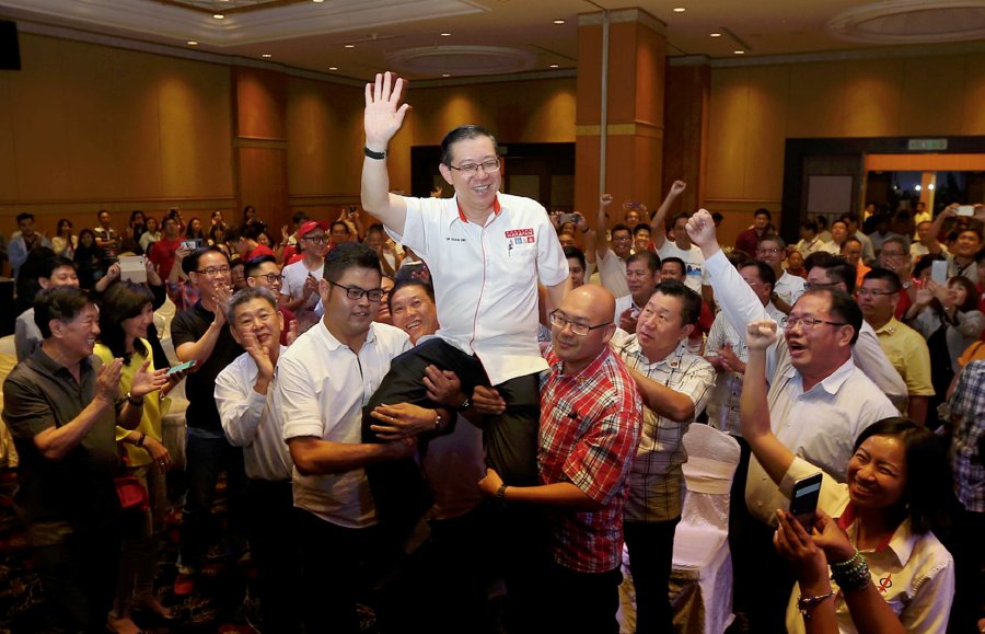 Pakatan Harapan will continue ruling Penang after winning more than 30 state constituencies in the 14th General Election, based on unofficial results as of midnight. Pic by Mikail Ong 