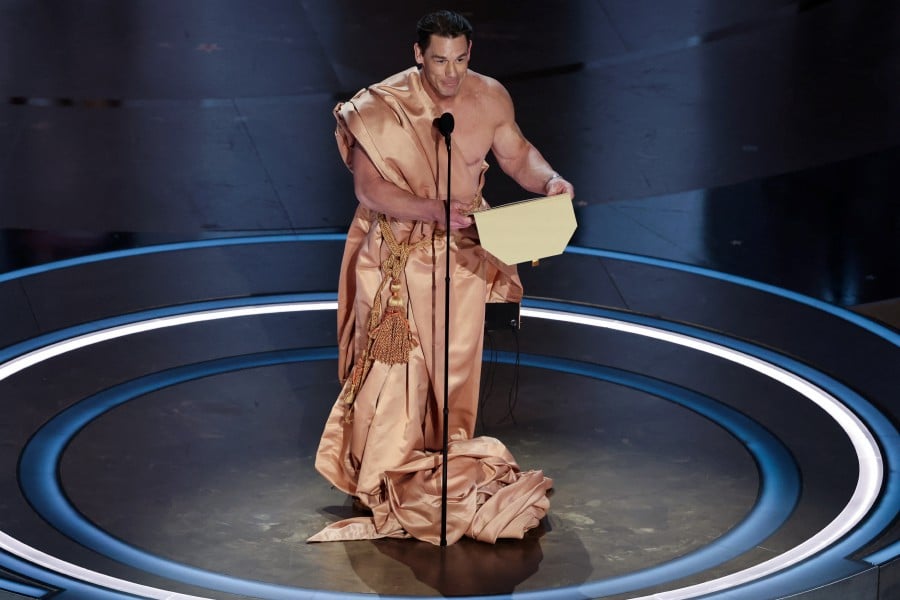 John Cena performs on stage during the presentation of the Oscar for Costume Design on stage during the Oscars show at the 96th Academy Awards in Hollywood, Los Angeles, California. -REUTERS PIC