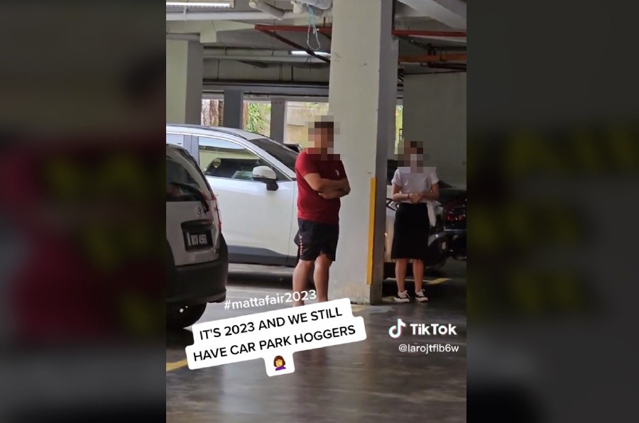 A video of a ‘chup’ parking incident has gone viral, this time at the parking lot of the Malaysia International Trade and Exhibition Centre (Mitec) in Segambut recently. - Screenshot video from TikTok