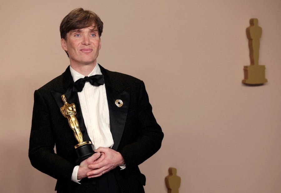 Cillian Murphy poses with the Oscar for "Best Actor" as "J. Robert Oppenheimer" in "Oppenheimer" in the Oscars photo room at the 96th Academy awards in Hollywood, Los Angeles, California. - REUTERS PIC