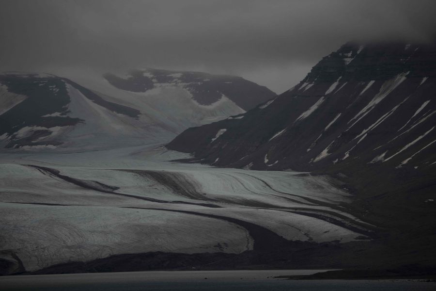 In this file photo taken on September 22, 2021 A view of Nordenskiold glacier melting and collapsing in the ocean, near Pyramiden, in Svalbard, a northern Norwegian archipelago. - AFP file pic