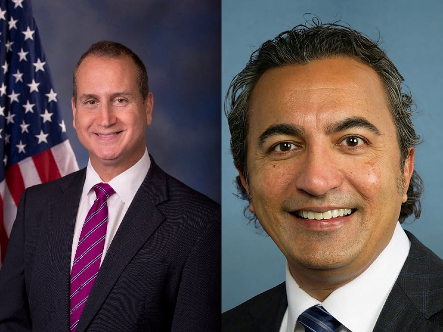Representatives Ami Bera (right) and Mario Diaz-Balart (left), co-chairs of the Congressional Taiwan Caucus, reached Taipei on Wednesday, a statement from Bera’s office said. - (Government Printing Office/Handout via REUTERS)