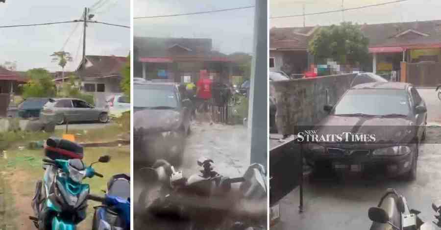This photocombination made from a viral video shows the alleged incident in Kota Masai.