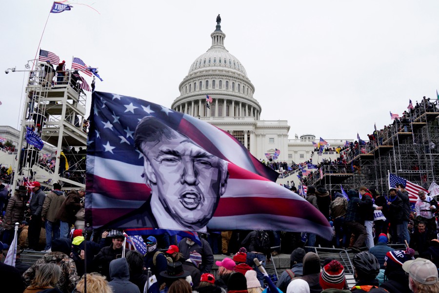 Pro-Trump protesters storm the grounds of the US Capitol, in Washington, DC. -EPA pic