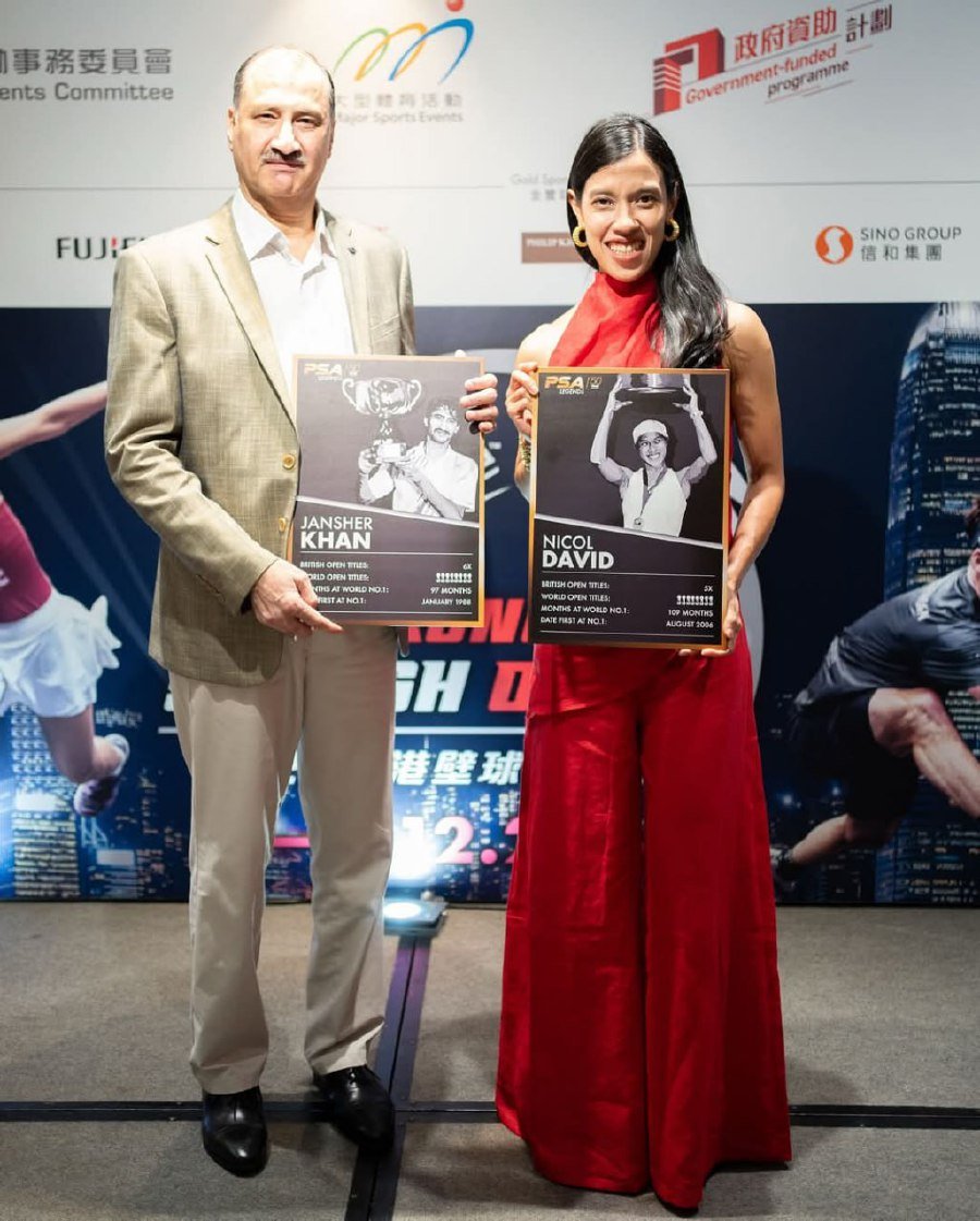 Nicol David and Jansher Khan