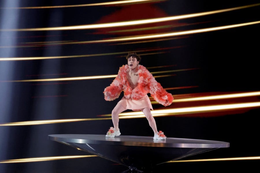 Nemo, representing Switzerland, performs "The Code" during the Grand Final of the 2024 Eurovision Song Contest, in Malmo, Sweden, May 11, 2024. -- REUTERS