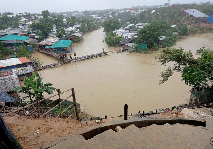  A view of the flooded Rohingya refugee camp number 4 after the heavy rain in Cox's Bazar, Bangladesh. - EPA Pic