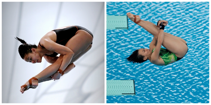 Pandelela Rinong (left) finished fourth in the women’s 10m platform at the Beijing leg of the World Series on Sunday, while Cheong Jun Hoong failed to make an impression in her first outing in the event since winning the world title in Budapest last year. (NSTP file pic)
