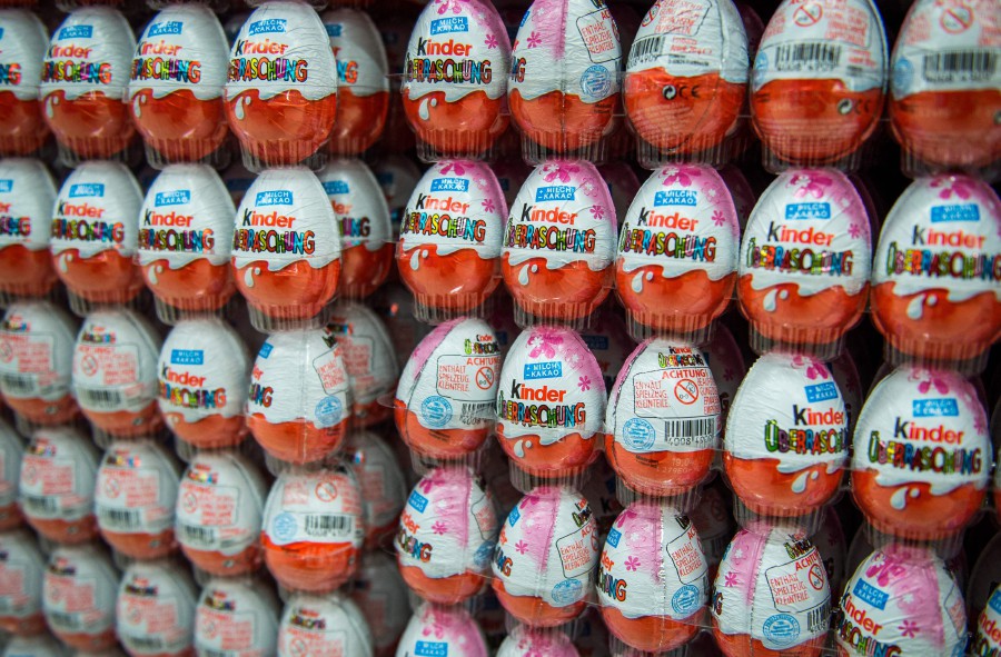 In this file photo taken on November 18, 2014, chocolate Kinder Eggs are on display in a supermarket in Hanover, central Germany. - AFP PIC