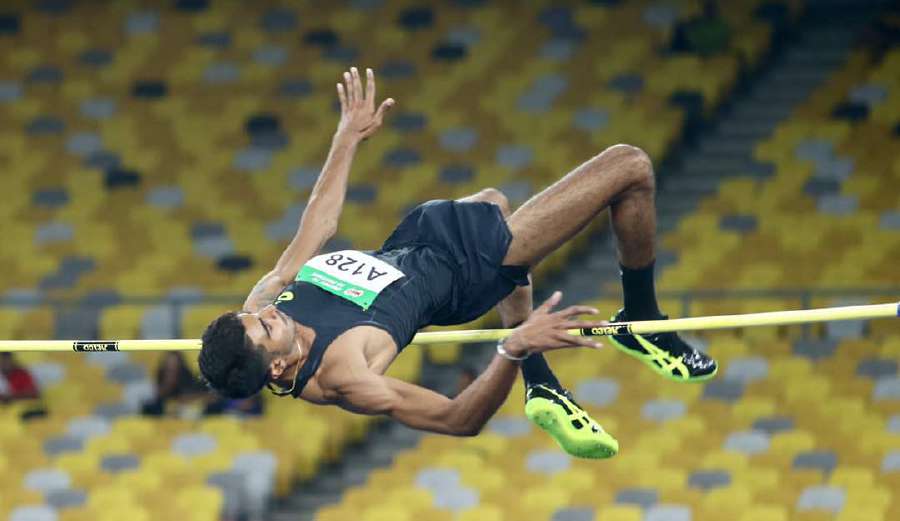 Nauraj Singh in action during the men’s high jump event, which he won Pic by MOHD KHAIRUL HELMY MOHD DIN