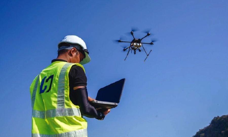 Site surveying is faster and safer with the use of drones.