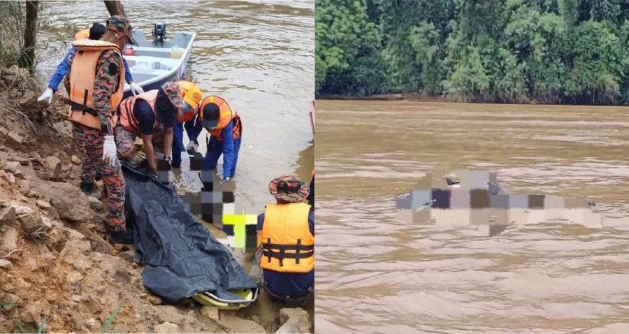 The body of Constable Iskandar Ibrahim, 28, was discovered floating by members of the public at around 11.30am. - Pic courtesy JBPM