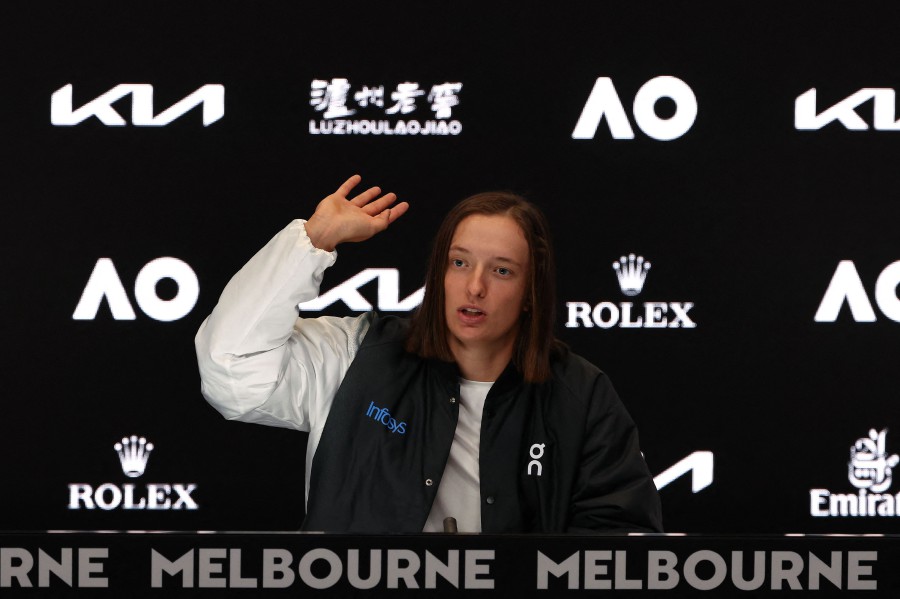 Poland's Iga Swiatek speaks at a press conference in Melbourne ahead of the Australian Open tennis championship. - AFP PIC