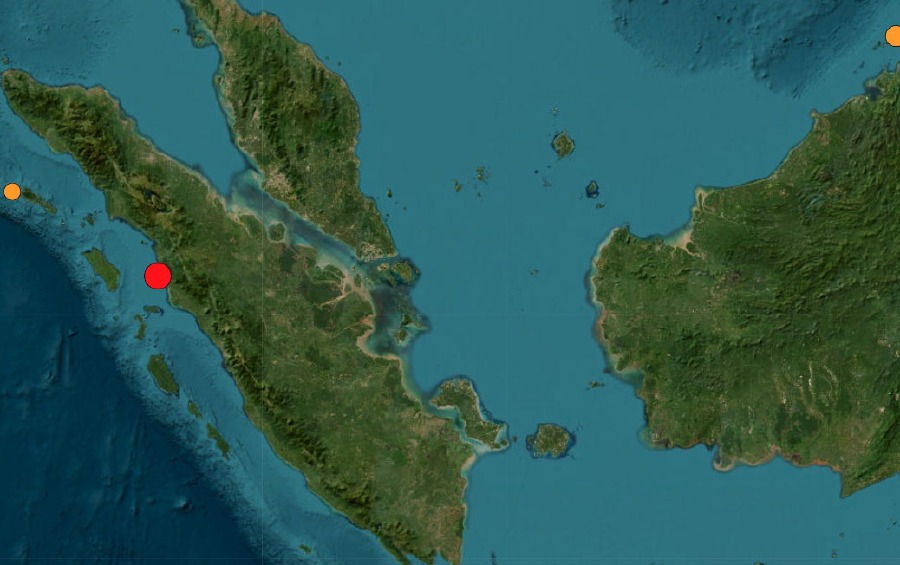 A 6.1-magnitude earthquake struck off Sumatra island in western Indonesia on Monday, the United States Geological Survey (USGS) said. - Pic courtesy of USGS